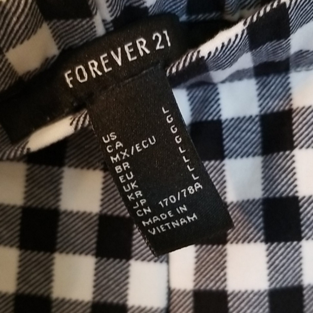 Forever 21 Gingham Check Flare Leg Pants - Picture 5 of 10